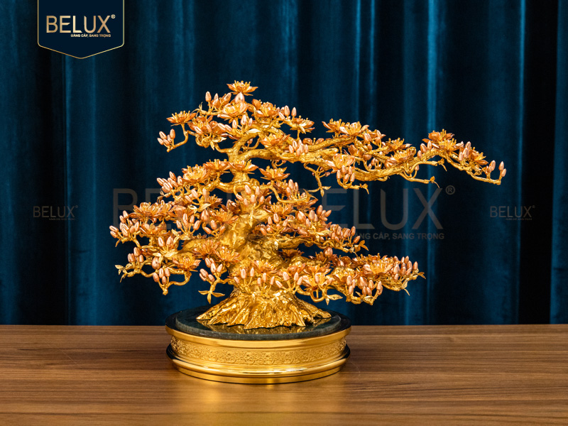 Cây Đào mạ vàng 24k&nbsp;40x20x30cm